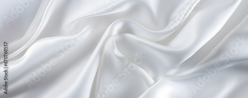 close up of a white satin silk cloth scarf