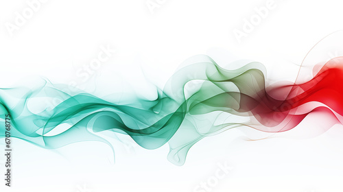 Abstract red and green wavy pattern, Christmas theme background, 3D illustration. © BK_graphic