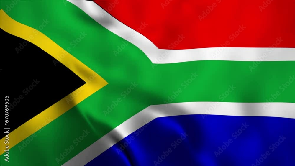 3D animation loop State of South Africa flag 3D animation loop State of South Africa flag