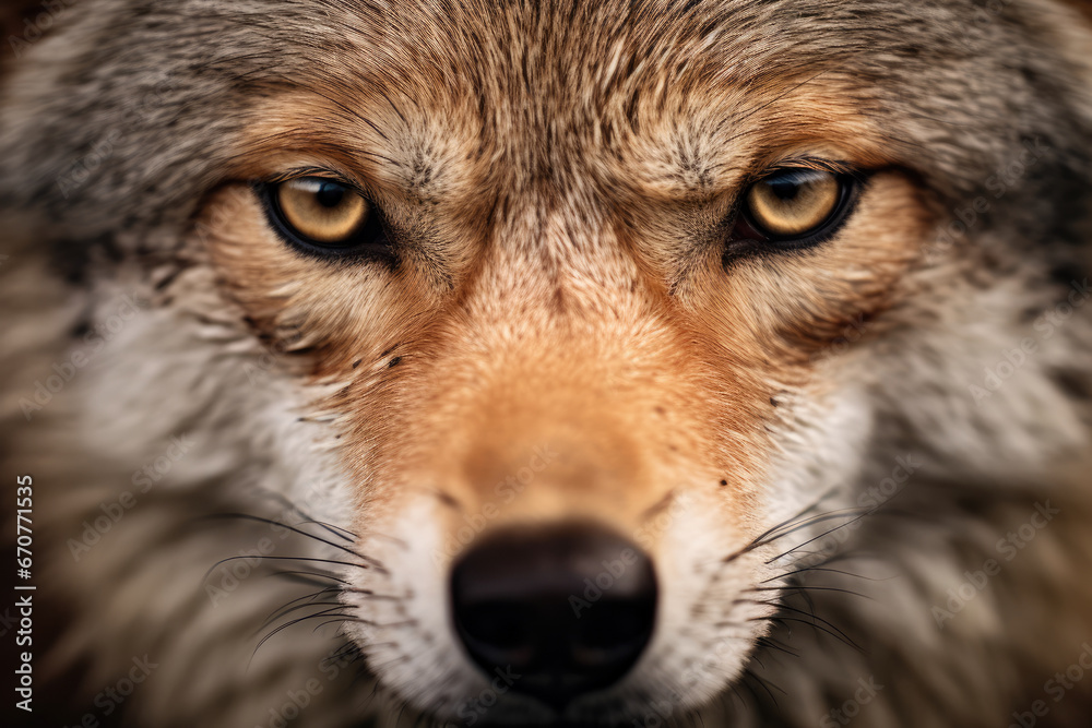 Fototapeta premium Close-up of an angry wolves face