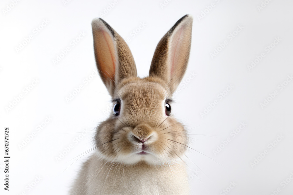 Fototapeta premium Close-up of a cute rabbit – bunny with white background
