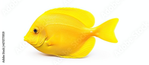 Yellow discus fish isolated on white background