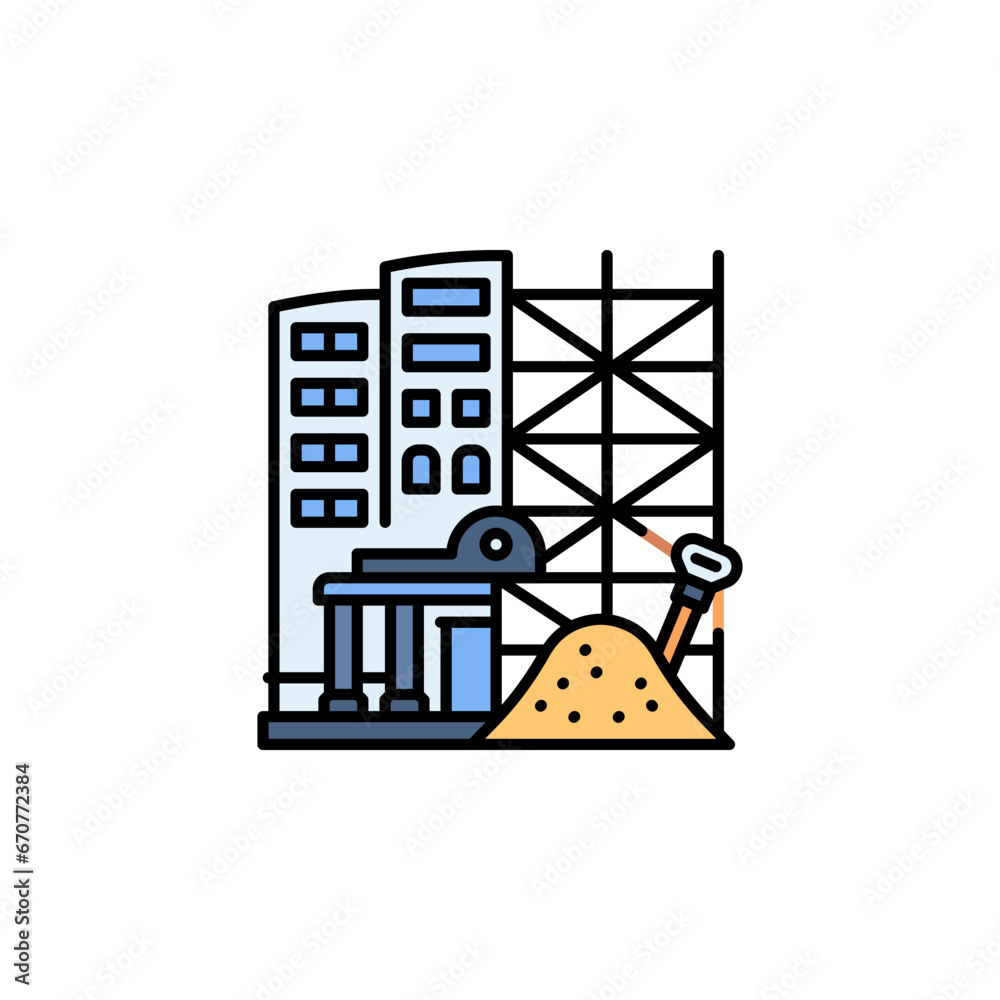 building construction vector icon. real estate icon outline style. perfect use for logo, presentation, website, and more. simple modern icon design line style