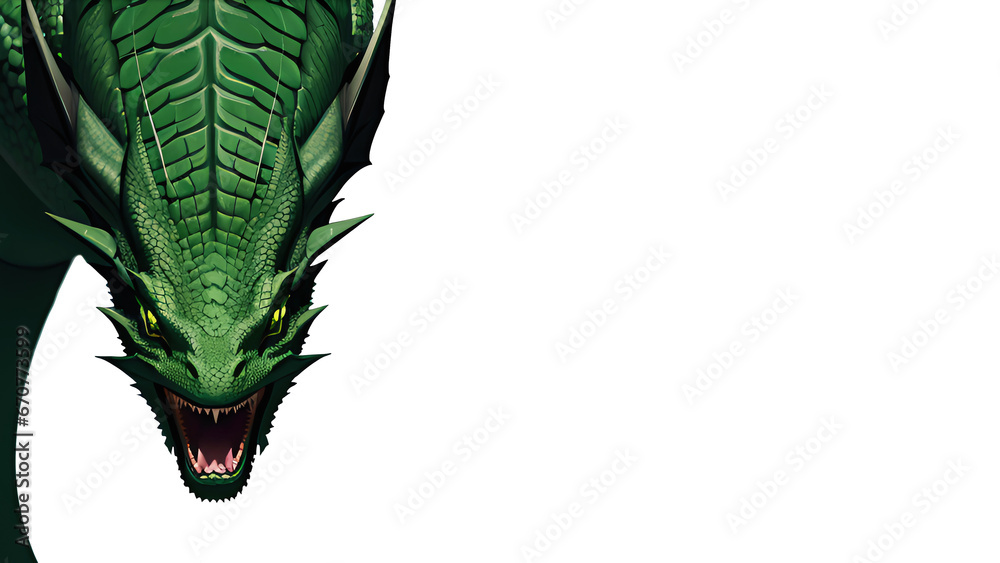 Green dragon with open mouth on a transparent background Stock ...