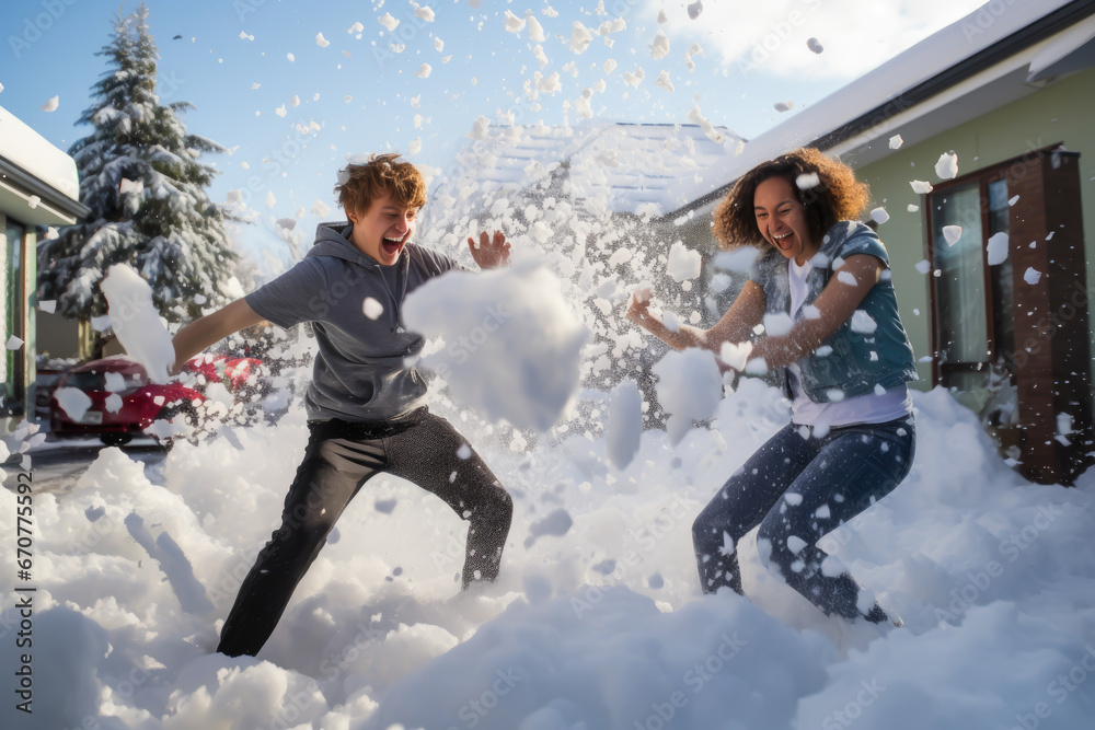 Snowball fight christmas holidays Snowball fight christmas holidays