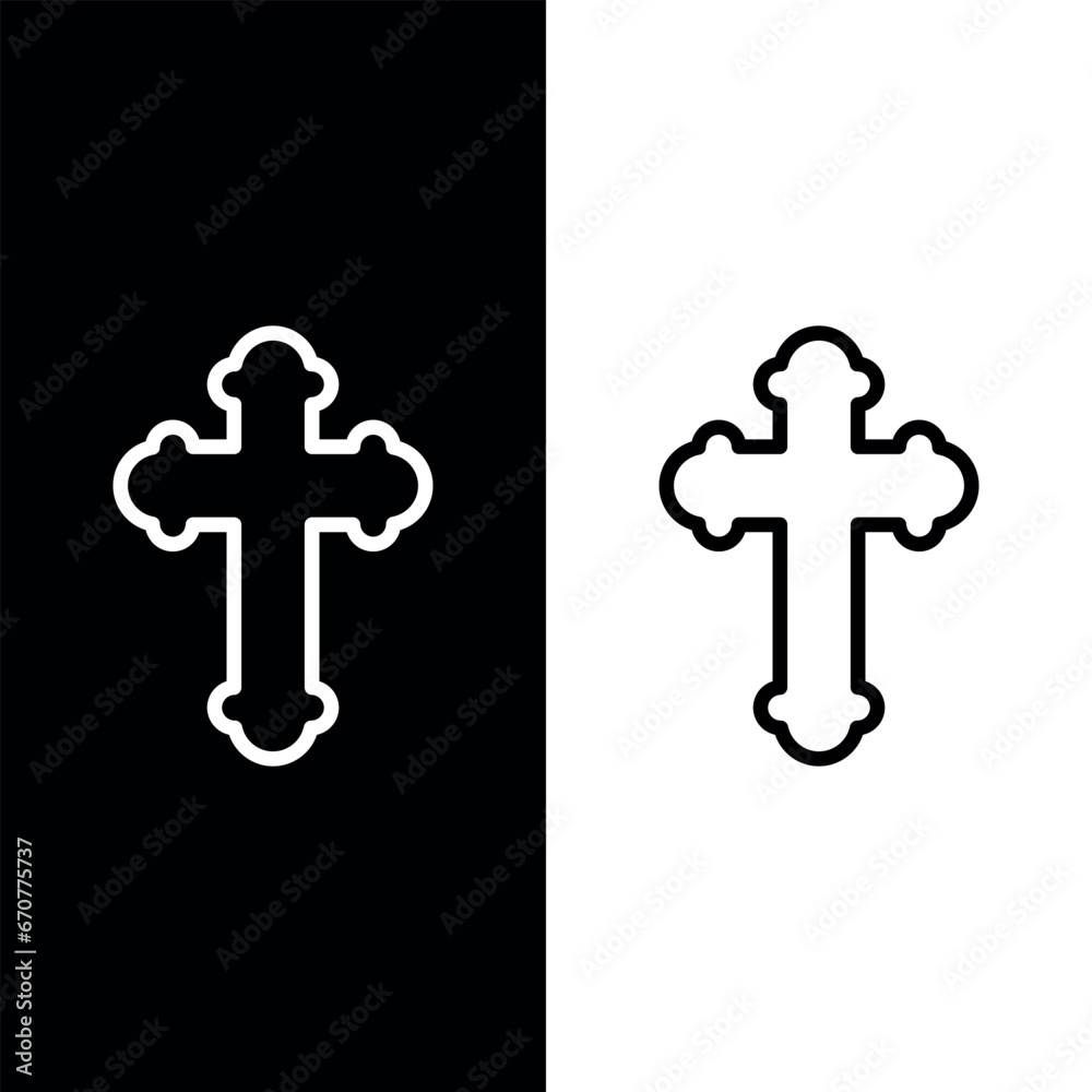 Christian Cross Icon Vector Design Template Christian Cross Icon Vector Design Template
