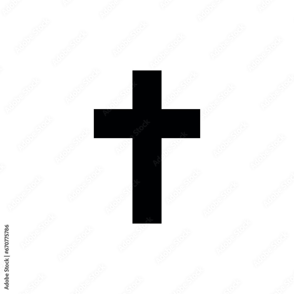 Christian Cross Icon Vector Design Template