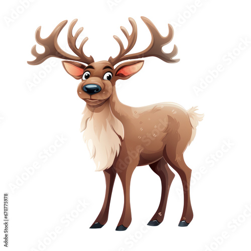 Reindeer isolated on a transparent background created with Generative AI technology