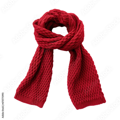 Red scarf isolated on a transparent background created with Generative AI technology