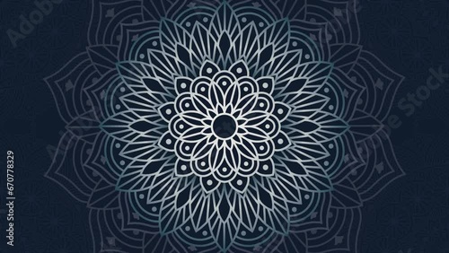 Floral mandala ornament background. Seamless 4K video looping for an elegant decorative element