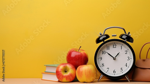 clock and books HD 8K wallpaper Stock Photographic Image 