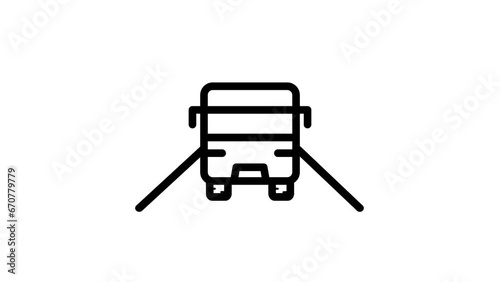 Thin line animation of bus, 4K video Seamless looping of transportation themed graphic elements