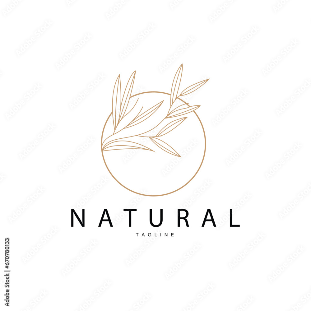 Minimalist Feminine Botanical Flower Beauty Line Plant Logo, Design Vector illustration