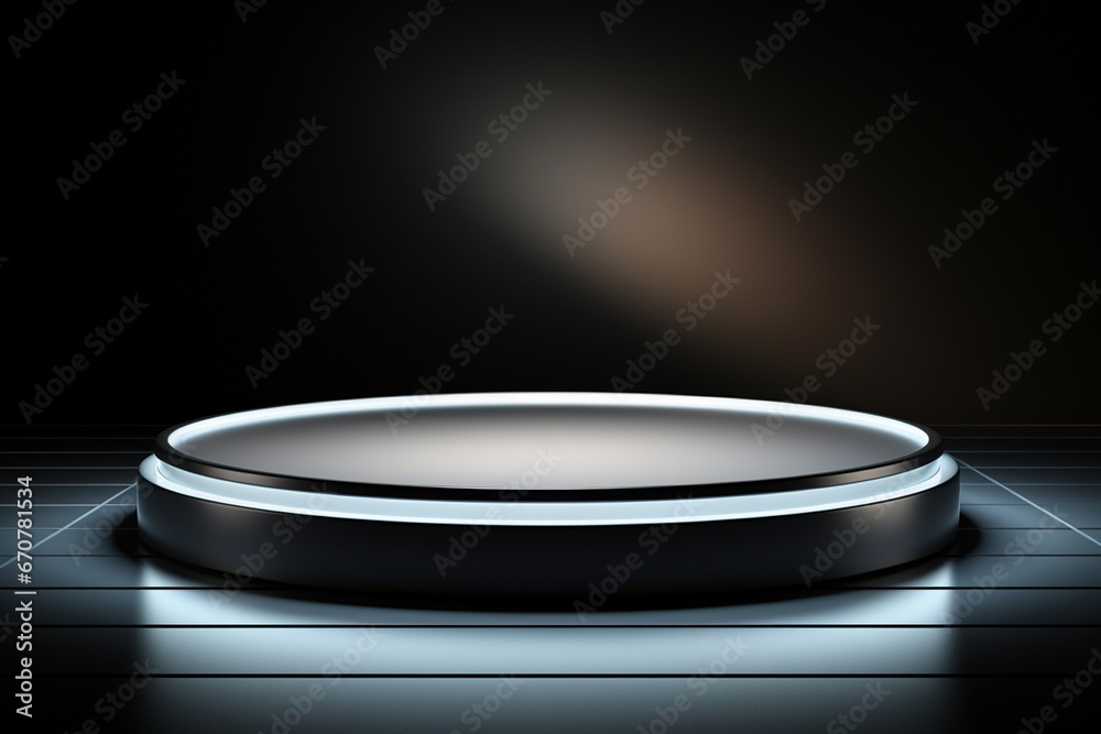 Ai Generative photo white light round podium and black background for mock up realistic image
Ai Generative photo white light round podium and black background for mock up realistic image