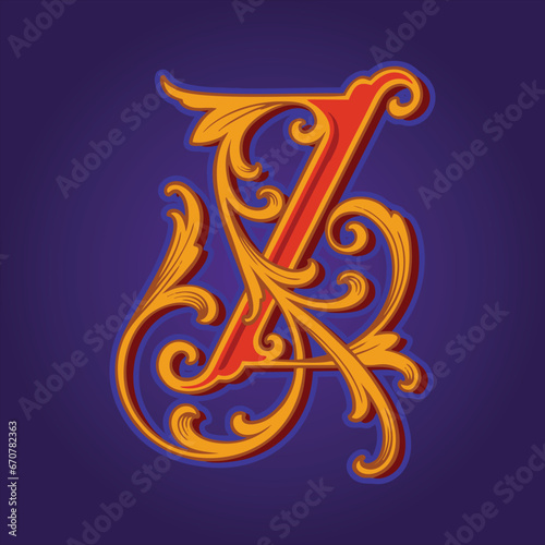 Classic flourish lettering Z monogram logo vector illustrations for your work logo, merchandise t-shirt, stickers and label designs, poster, greeting cards advertising business company or brands.