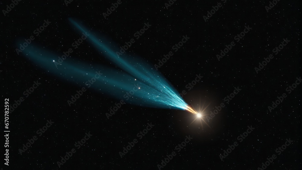 Comet/asteroid/meteor in space - obrazy, fototapety, plakaty 