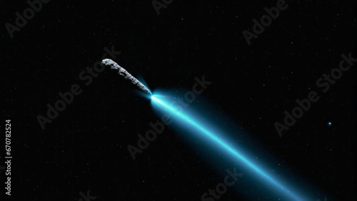 Comet/asteroid/meteor in space