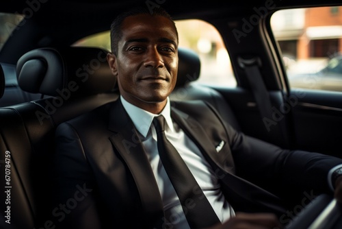 Black African man on an official visit. Diplomat or consular ambassador. Portrait with selective focus and copy space © top images