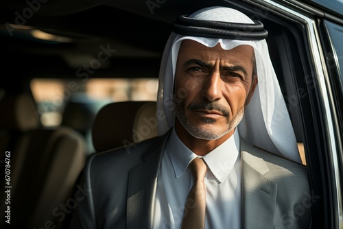 Male Arab diplomat or consular ambassador. Portrait with selective focus and copy space