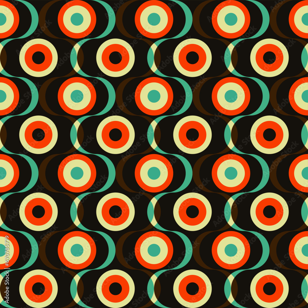 Retro geometric seamless pattern vector image Retro geometric seamless pattern vector image