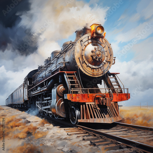 zoom in and get lost in locomotive pastel oil 