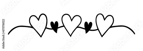 Garland with hearts vector icon. Hand drawn festive flags isolated on white. Symbol of love hanging on a rope. Cute decor for a date, romantic party, Valentine's day. Doodle clipart for print, cards