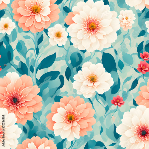 Wallpaper Mural Seamless patterns minimalist vintage floral Torontodigital.ca