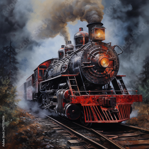 zoom in and get lost in locomotive pastel oil 