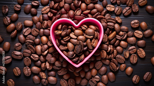 coffee beans heart HD 8K wallpaper Stock Photographic Image 