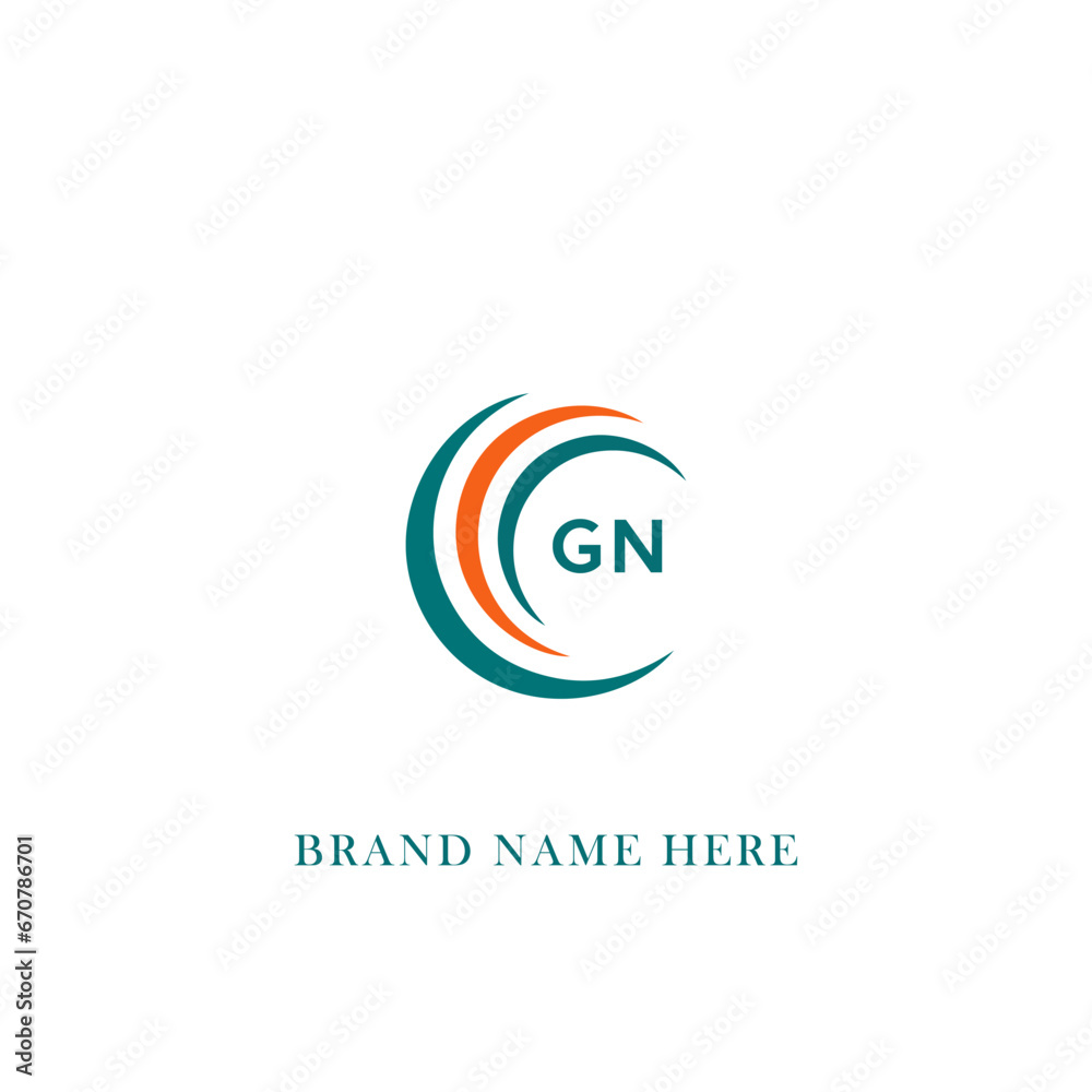 GN G N letter logo design. Initial letter GN linked circle uppercase monogram logo red and blue. GN logo, G N design. GN, G N 2 latter 