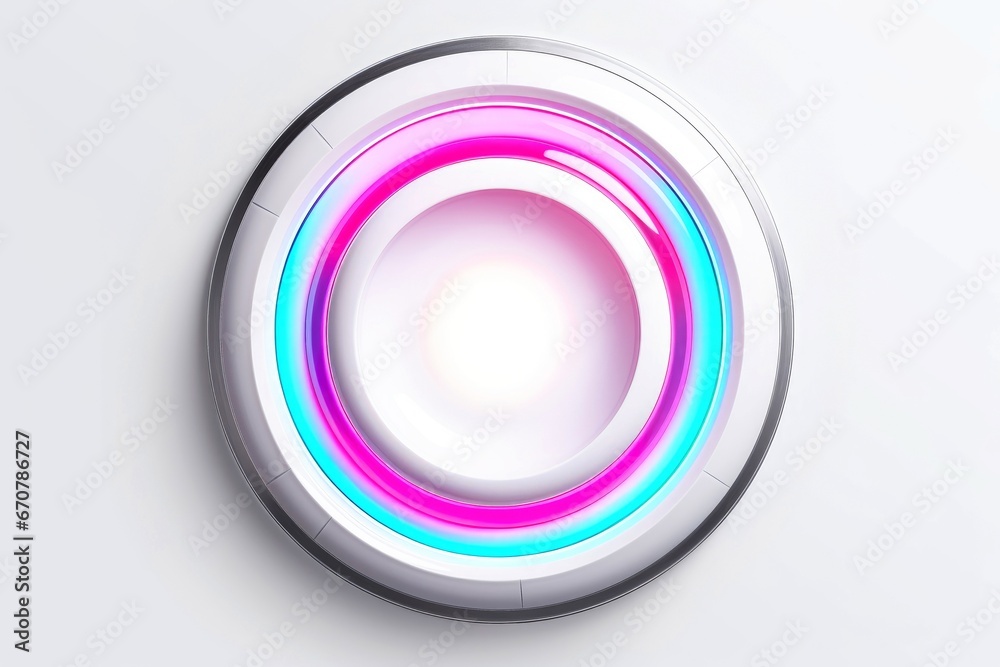 Fototapeta premium Abstract high tech multicolor button on white background