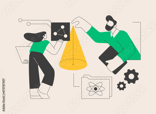 STEM education abstract concept vector illustration.