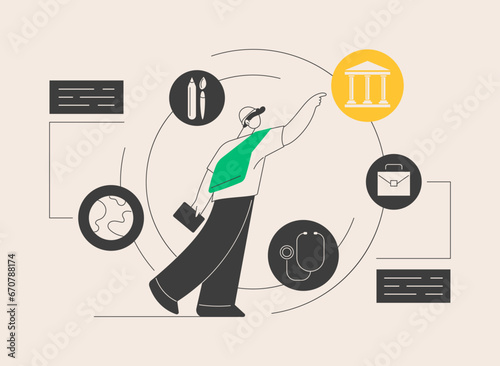 College choice abstract concept vector illustration.