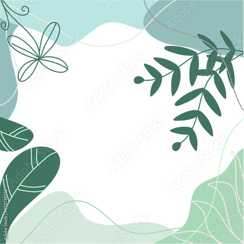 Frame Abstract background with plants and leaves