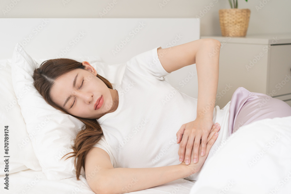 Flatulence ulcer, asian young woman, girl hands in belly, stomach pain from food poisoning, abdominal pain and digestive problem, gastritis or diarrhoea. Abdomen inflammation, menstrual period people. Flatulence ulcer, asian young woman, girl hands in belly, stomach pain from food poisoning, abdominal pain and digestive problem, gastritis or diarrhoea. Abdomen inflammation, menstrual period people.