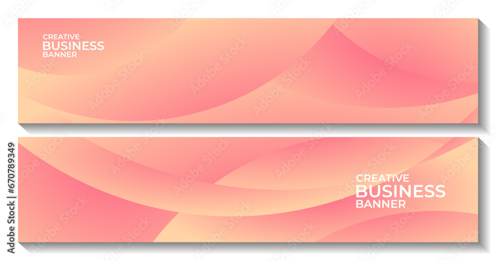 Fototapeta premium abstract modern banners set colorful gradient orange background
