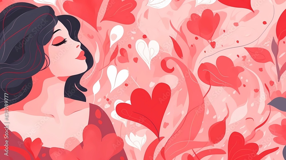 Red, pink, and white hearts pattern cute valentine's day background Red, pink, and white hearts pattern cute valentine's day background