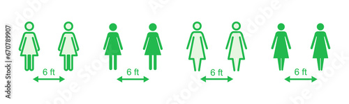 Social distancing icon set. social distance icon. self quarantine sign