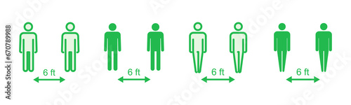 Social distance icon set. social distancing icon. self quarantine sign