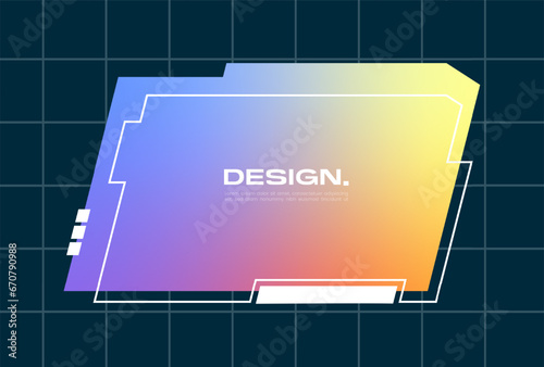 Futuristic pop up interface illustration. Video overlay element.
