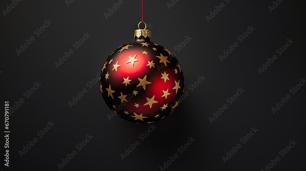 Fototapeta premium christmas balls on black background