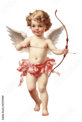 Cupid isolated on a transparent background created with Generative AI technology