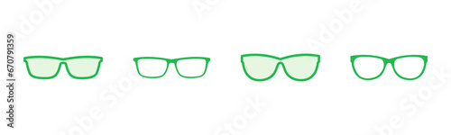Glasses icon set. Glasses vector icon