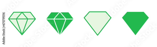 Diamond icon set. diamond gems vector icon.