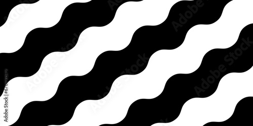 Black on white abstract perspective wave line stripes with 3d dimensional effect isolated on white.