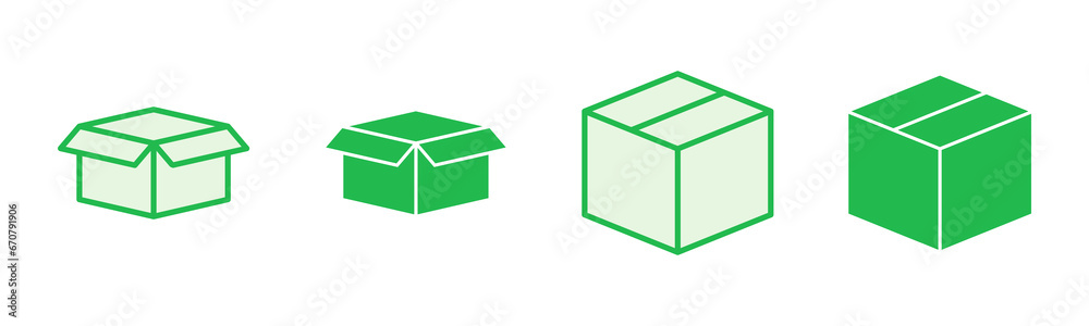 Box icon set. box vector icon, package, parcel Box icon set. box vector icon, package, parcel
