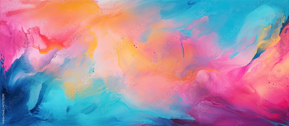 An abstract background created from a multicolored watercolor painting providing a textured surface for designers