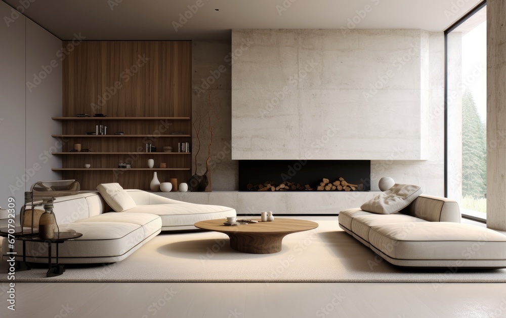 Minimalistic modern room interior Minimalistic modern room interior
