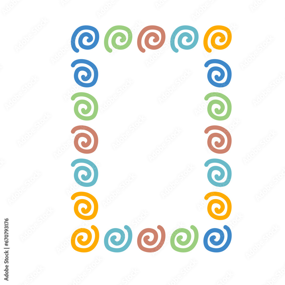 Cute doodle rectangle frame