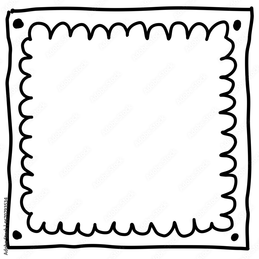 Square doodle frame Square doodle frame